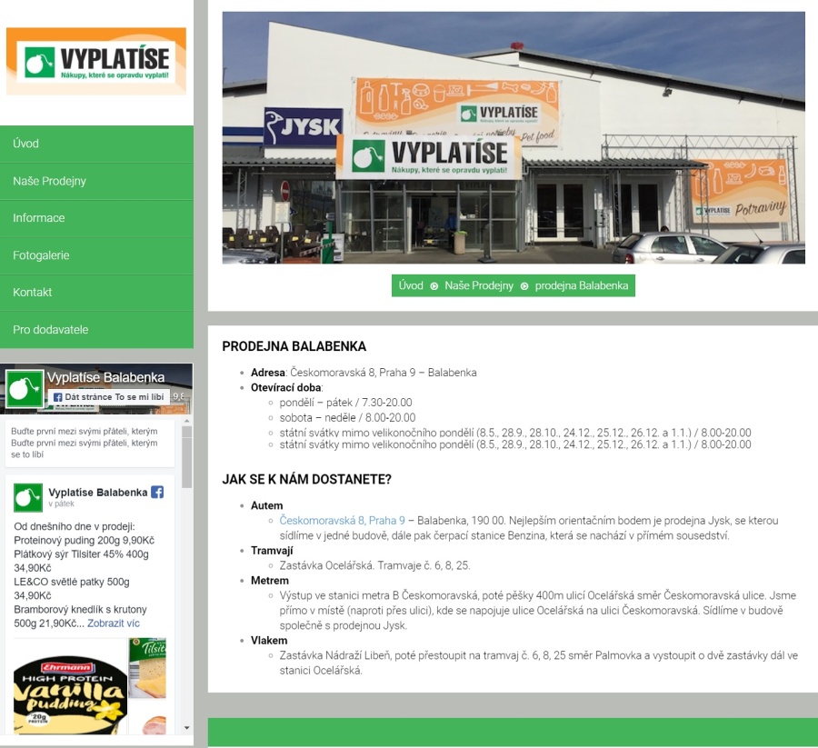 Prodejna Vyplatí se na Českomoravské 8