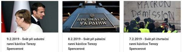 Svět při sobotní ranní kávičce 9.2.2019