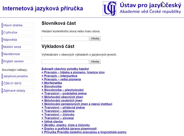 internetová jazyková příručka