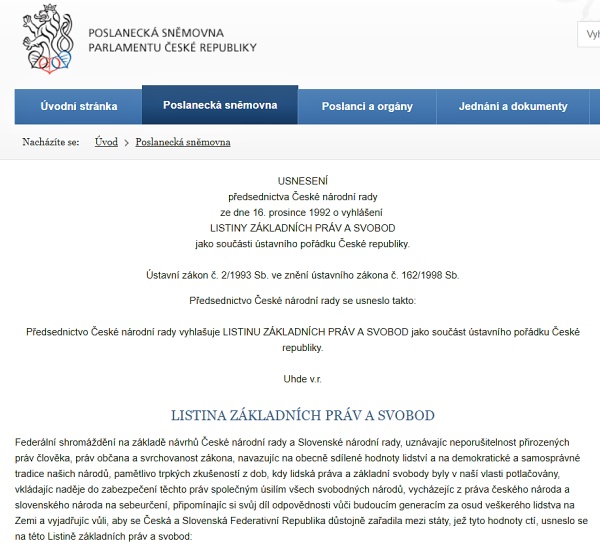 Listina základních práv a svobod - k přečtení