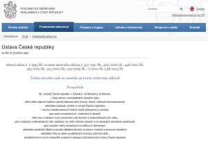 Ústava ČR na webu PS PČR