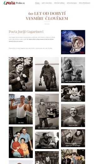 Jurij Gagarin na webu OV KSČM Praha 10