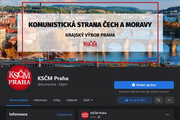 Facebook KV KSČM Praha